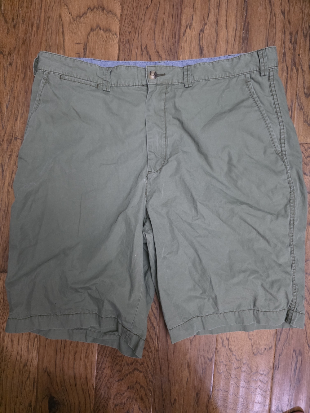 Polo by Ralph Lauren Olive Flat-Front Cotton Shorts